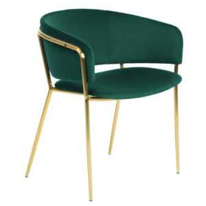 Zelená sametová jídelní židle Kave Home Runnie