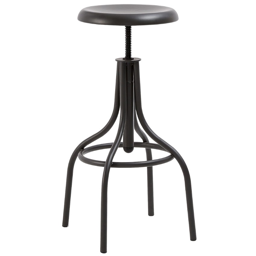 Grafitově šedá kovová barová židle Kave Home Britney 65-85 cm
