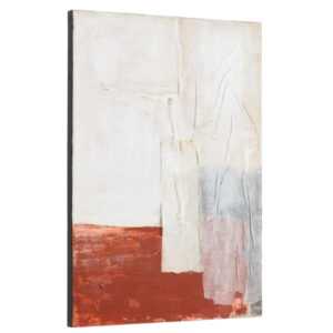 Bílo červený abstraktní obraz Kave Home Yulissa 70 x 50 cm