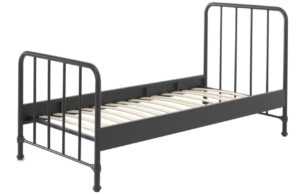 Matně černá kovová postel Vipack Bronxx 90 x 200 cm