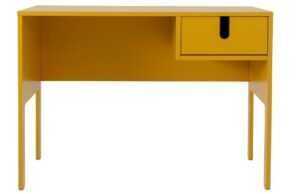 Matně hořčicově žlutý lakovaný pracovní stůl Tenzo Uno 105 x 50 cm