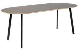 Šedý oválný jídelní stůl Banne Oval 180 x 90 cm