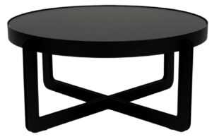 Černý lakovaný konferenční stolek Banne Centre 68 cm s kovovou podnoží