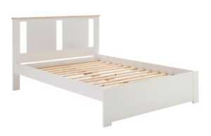 Bílá borovicová dvoulůžková postel Marckeric Enara 140 x 190 cm