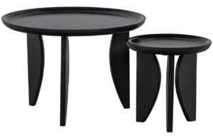 Hoorns Set dvou černých mangových konferenčních stolků Levitans 70/40 cm