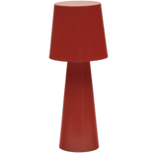 Červená kovová stolní LED lampa Kave Home Arenys S