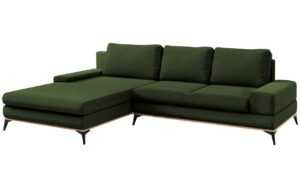 Lahvově zelená látková rozkládací rohová pohovka Windsor & Co Astre 315 cm