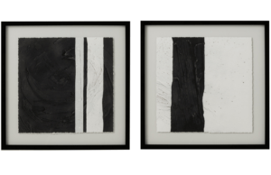 Set dvou černobílých abstraktních obrazů J-line Stipo 53 x 53 cm