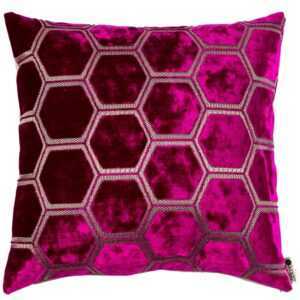 BOHOLOGY Růžový sametový povlak na polštář Hexagon 43 x 43 cm