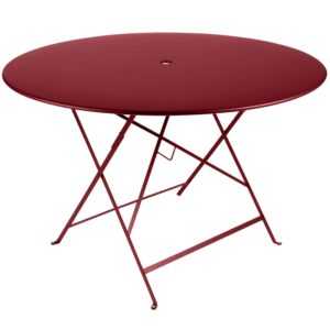 Červený kovový skládací stůl Fermob Bistro Ø 116 cm