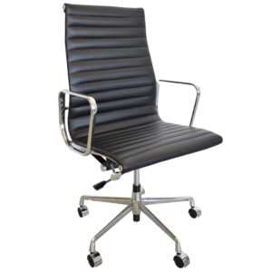 Office 360 Černá kožená kancelářská židle 119